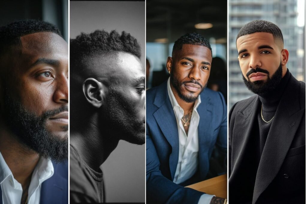 Mid fade haircut style for black men with curls