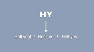 what does hy mean in text
